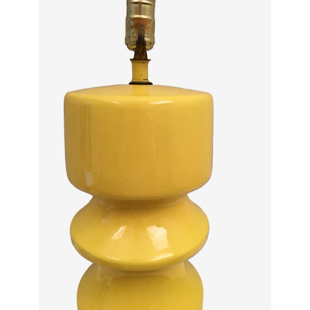 Mid-Century Modern 1980's Yellow Glazed Table Lamp For Sale - Image 3 of 7