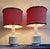 1970s Vintage German Table Lamps with White Porcelain Base from Tirschenreuth and Handmade Fabric Shade from Lamplove, 1970s, Set of 2 For Sale - Image 5 of 11