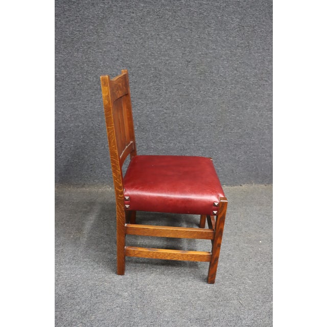 Warren Hile Studios Mission Oak Arts & Crafts Desk Chair For Sale - Image 11 of 12