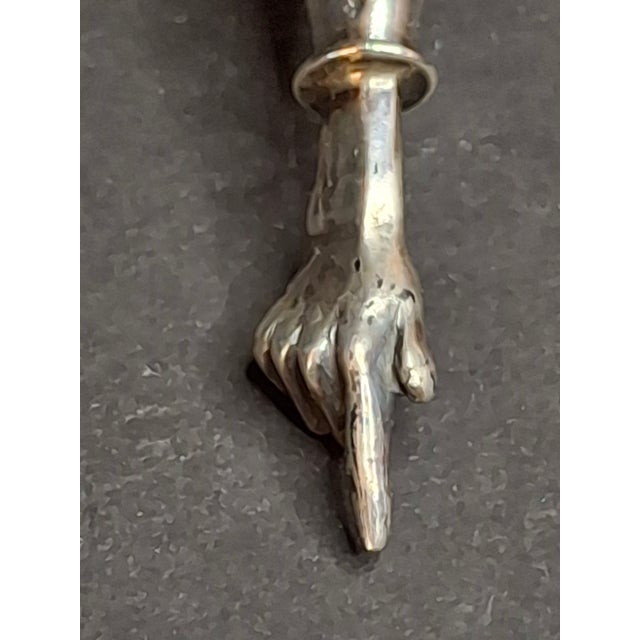 Rare Antique 19th Century 13 Loth Silver Torah Pointer Yad Austro Hungarian Judaica 72g For Sale In Boston - Image 6 of 16