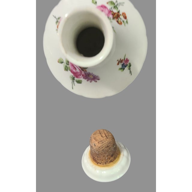 Pink Vintage Limoges France Haviland Chantilly Hand Painted Porcelain Floral Decanter For Sale - Image 8 of 9