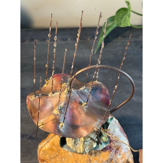 Bijan Vintage MCM Bijan Mixed Metal Brutalist Tabletop Sculpture - "Thumbelina's Hideaway" S-235 With Original Coa 1970s For Sale - Image 4 of 12