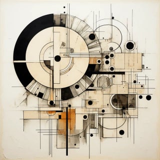 30' X 30' Natural Color Palette Minimalist Architectural Limited Edition Print For Sale