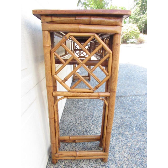 Antique Chinese Chippendale Bamboo Console or Altar Table For Sale - Image 11 of 18