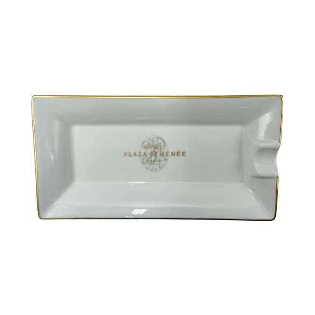 Vintage Hotel Plaza Athénée Paris Ashtray Catchall Dish White Porcelain For Sale - Image 11 of 12