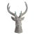 Flocked Stag Head Figurine Statue, Taupe For Sale