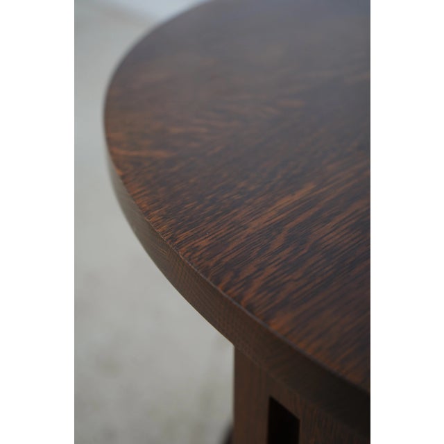 2000 - 2009 Stickley Mission Oak Round Lamp Table For Sale - Image 5 of 12