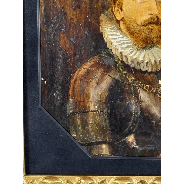 Ntique European Portrait Painting on Copper in Giltwood Frame, 19th Century For Sale In Los Angeles - Image 6 of 8