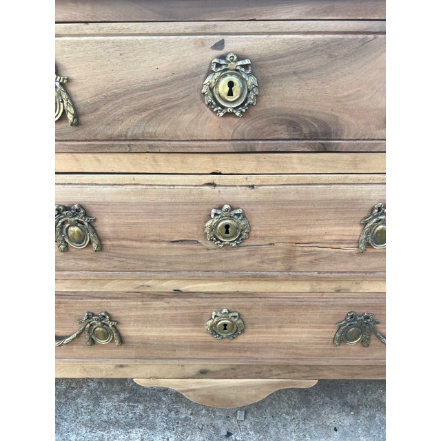 French 18th Century Louis XVI Bleached Solid Walnut Chest of Drawers For Sale - Image 9 of 12