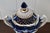 Italian Ceramic Lidded Urn Capodimonte Cobalt Blue Gold Relief Cherubs 70s For Sale - Image 4 of 16