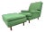 1970s Mid-Century Modern Green Chair + Ottoman (2pc Set) For Sale