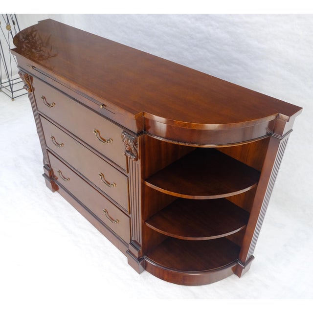 Mahogany c1940s 3 Drawer Shelves Sideboard Credenza Console MINT For Sale - Image 6 of 18