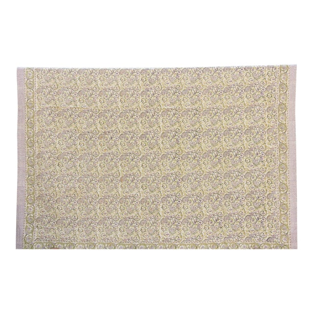 Oasis Bloom Indian Block Print Blanket For Sale