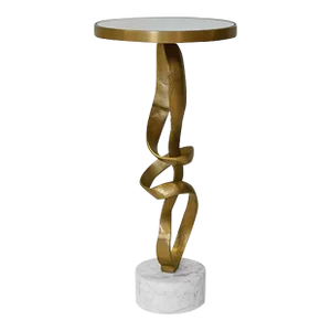Matthew Izzo Home Sculpture Brass Side Accent Table