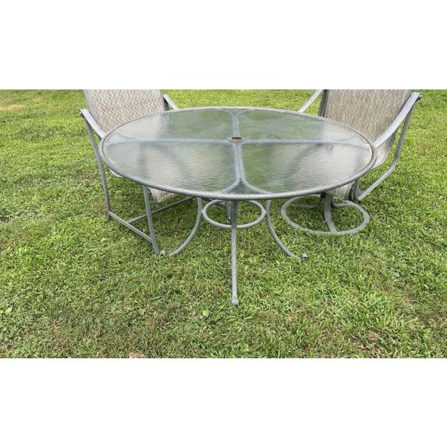 American Beautiful Vintage Brown Jordan Patio Set Table and 4 Chairs, Attributed For Sale - Image 3 of 7