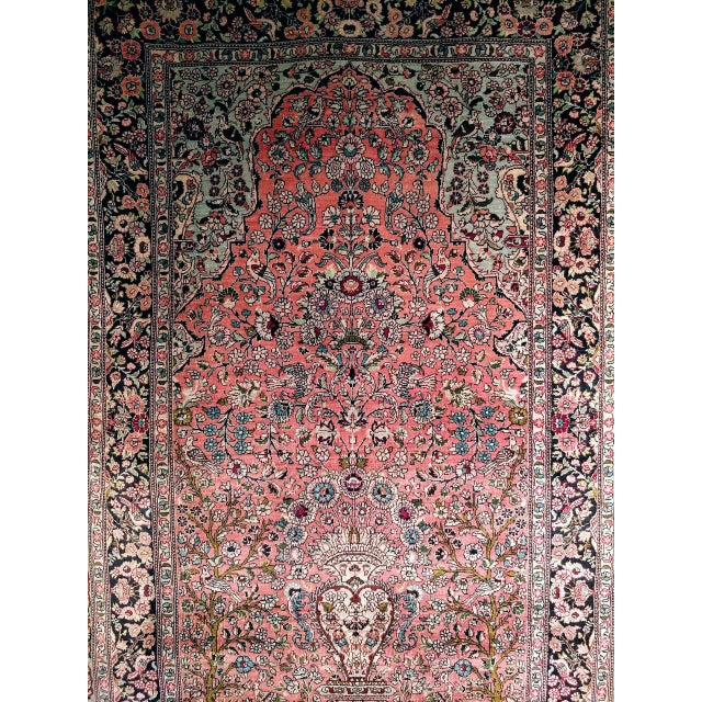 Antique Turkish Hereke Silk Rug, Tree of Life Design, Handwoven, 1900s, 3' x 4' For Sale - Image 12 of 18