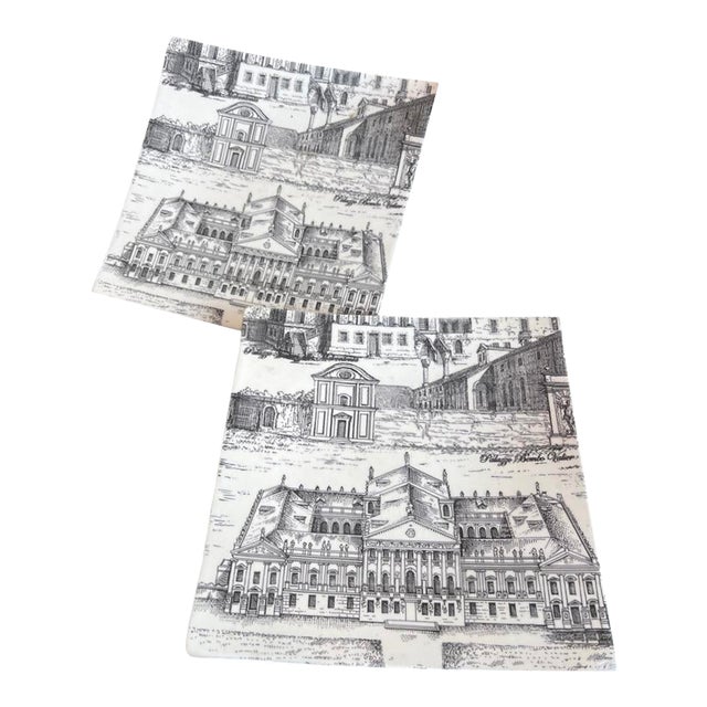 Vintage Italian Fornasetti Style Decorative Plates- a Pair For Sale