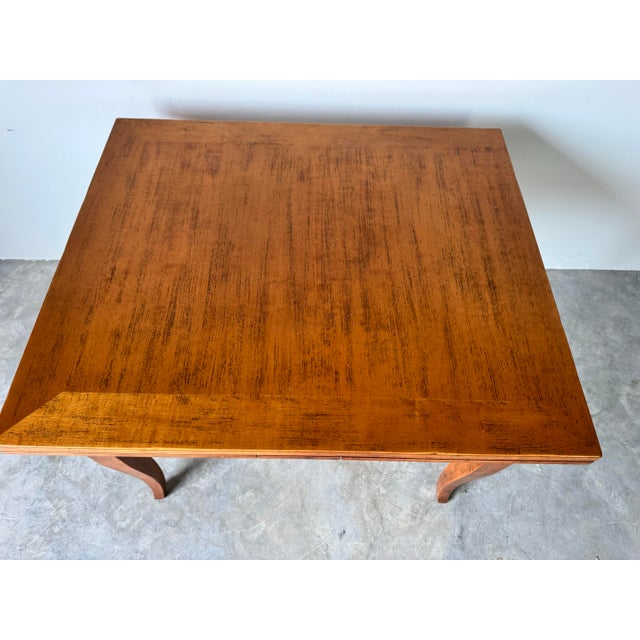Mid-Century Modern Italian Guido Zichele for Bloomingdale’s Walnut & Maple Extendable Dining Table For Sale - Image 3 of 12