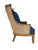 Late 20th Century Pair of Palecek Woven Wingback Lounge Chairs With Navy Cushions For Sale - Image 9 of 11