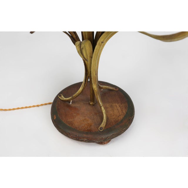 Hollywood Regency French Coffee Table with Lightning in Brass Flowers, 1950s For Sale - Image 14 of 18