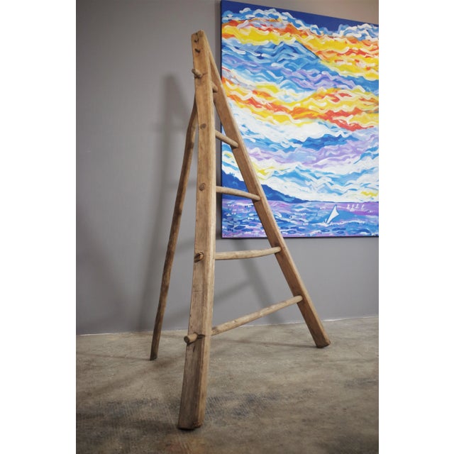 Brown Fir & Beech Wood Ladder For Sale - Image 8 of 14