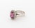 Metal Purple Gemstone, Diamond, and 10k White Gold Cocktail Ring For Sale - Image 7 of 8