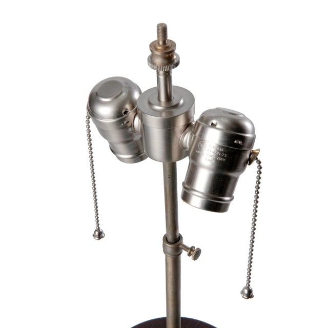 Late 20th Century Modern Turned Oak Table Lamp For Sale - Image 5 of 6