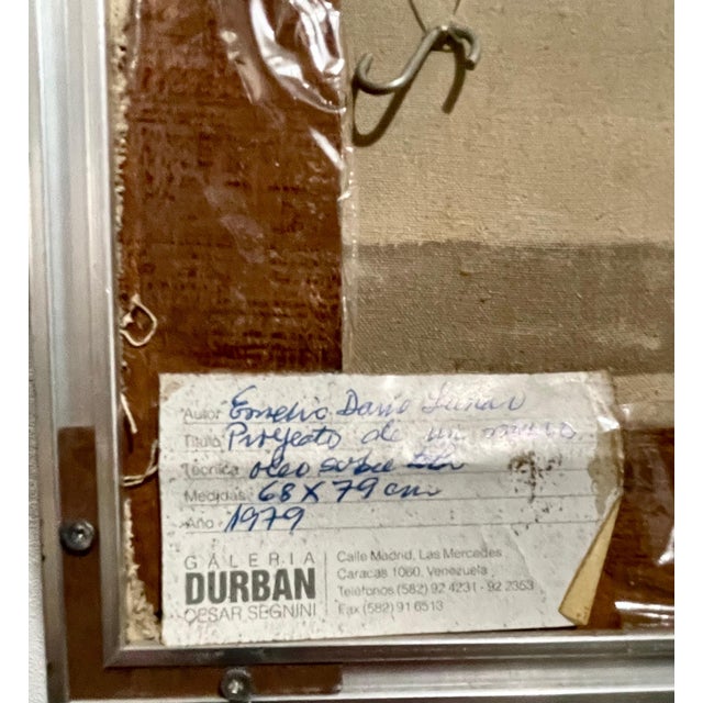 Emerio Dario Lunar, Venezuelan Surrealism Architectural Oil Painting Emerio Lunar Latin American Art, 1979 For Sale In Miami - Image 6 of 7