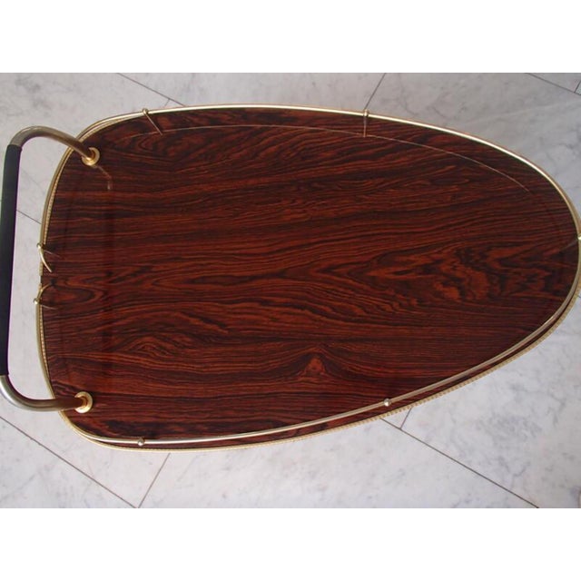 Metal Triangular Kelko Serving Stand with Brass Frame, 1950s For Sale - Image 7 of 13