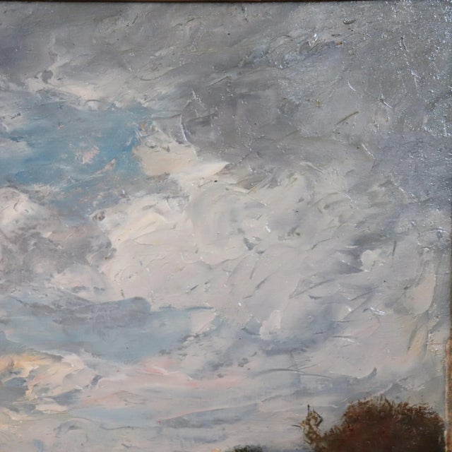V. Bussolino, Landscape with Flock, Oil Painting on Board, 19th Century, Framed For Sale - Image 12 of 13