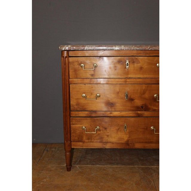 Small Louis XVI Style Chest of Drawers in Cherry Wood, 1700s For Sale - Image 11 of 16