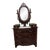 Antique Victorian Dresser With Marble Insert & Oval Swivel Mirror For Sale