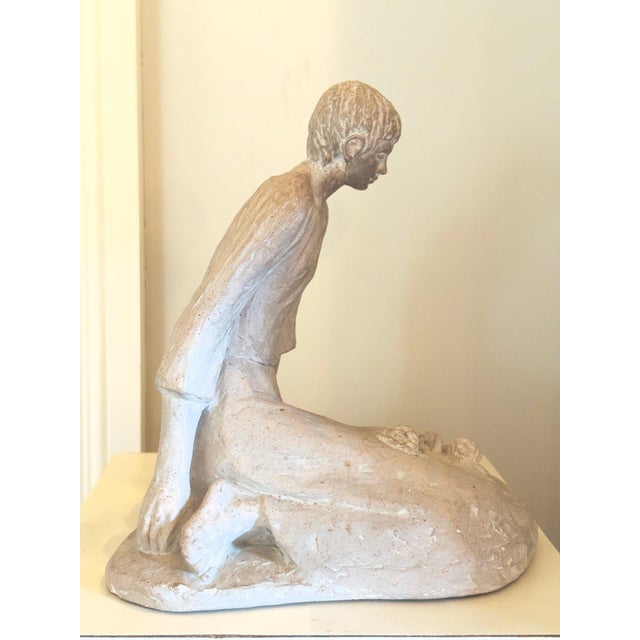 1979 David Fisher for Austin Productions ” Pensive Girl” Large Durastone Sculpture For Sale - Image 9 of 10