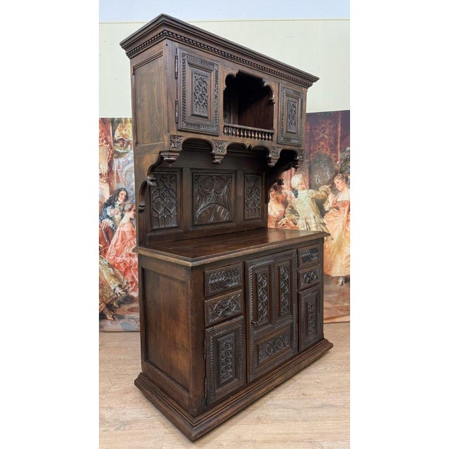 Renaissance Style Cabinet in Carved Wood, 1850s For Sale - Image 3 of 8