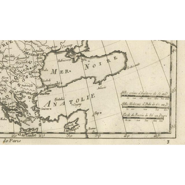 Cream Europe Map by Rigobert Bonne, 1780 For Sale - Image 8 of 11