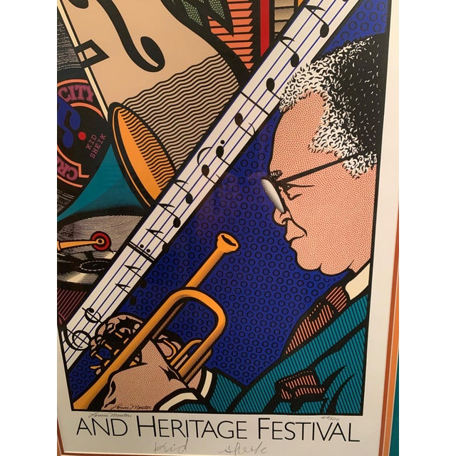 1990 New Orleans Jazz Fest Kid Sheik Poster — Double-Signed Special Edition 414/500, Louise Mouton For Sale - Image 9 of 12