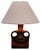 Table Lamp With Ceramic Stem In Orange and Brown & Creamy White Shade, 1970s For Sale - Image 6 of 6
