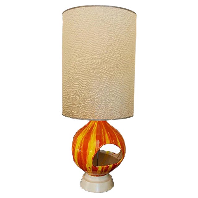 Italian Handmade Ceramic Lamp, 1960s For Sale