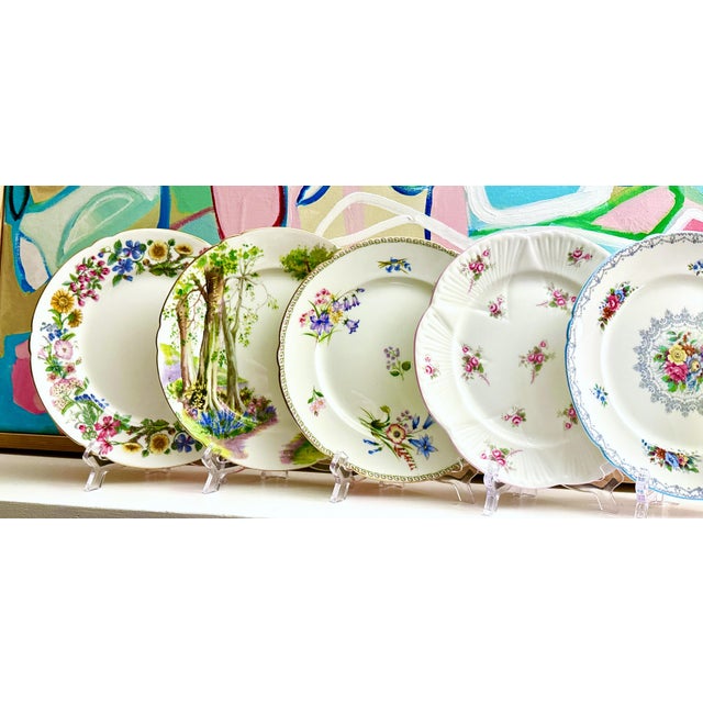Shelley Mid 20th Century Shelley England Fine Bone China Salad Plates / Lunch Plates - Set of 6 For Sale - Image 4 of 15