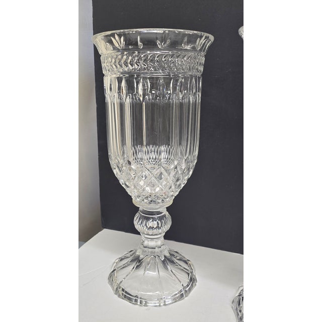 Vintage Hollywood Regency Shannon Crystal Vases a Pair For Sale In New York - Image 6 of 8