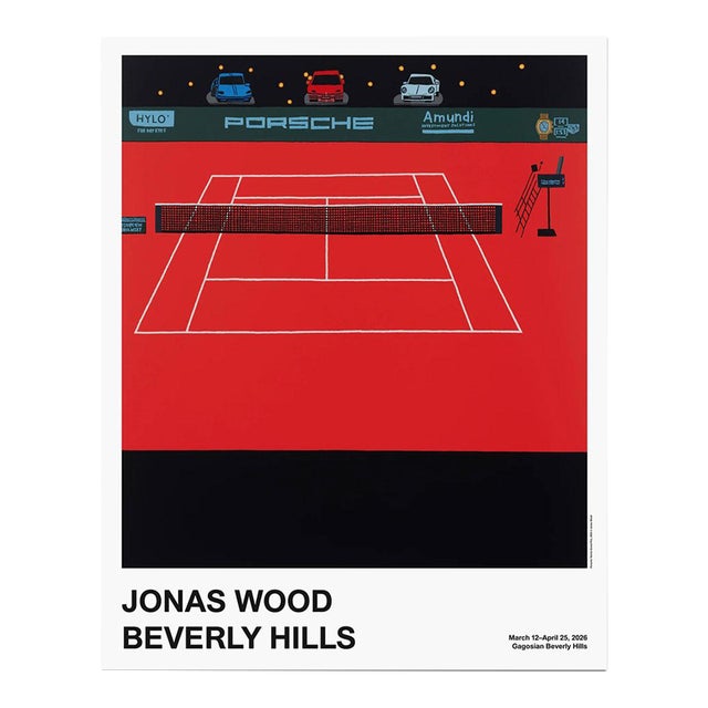 Jonas Wood Porsche Tennis Grand Prix Poster For Sale