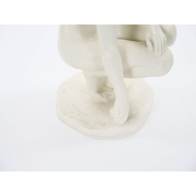 Early 20th Century Early 20th Century Rosenthal Porcelain “The Crouching Woman” by Fritz Klimsch For Sale - Image 5 of 10