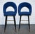 Pair of Beautiful Blue Velvet Bar Chairs. Measurements 1. Height - 111cm Width - 47cm Depth - 51cm Seat height - 72cm 2....