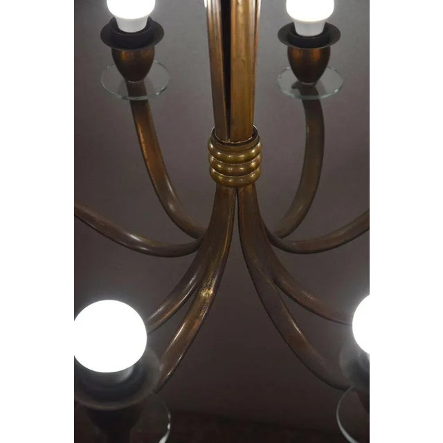 Gold Brass Chandelier, Italy, 1950s For Sale - Image 8 of 12