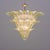 This elegant murano glass chandelier features multiple tiers of palm-shaped glass elements, arranged in a cascading...