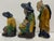 A vintage set of three Chinese Mudmen figures, two of which are marked "China" on the bottom, Height: 5, 4.5, and 3.5...