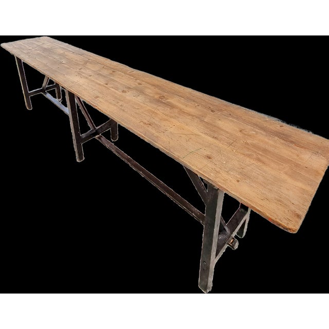Large Table in Fir, 1920s For Sale - Image 9 of 10