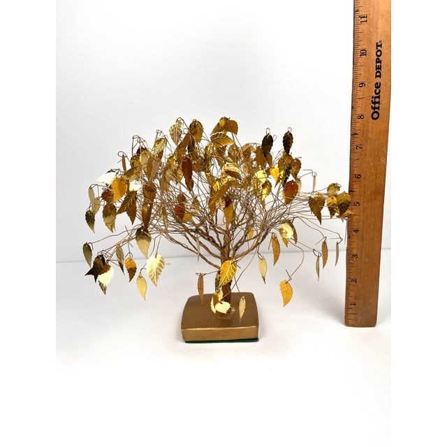 Metal 1970s Vintage Mid-Century Modern Tree Gold Metal Tree Sculpture For Sale - Image 7 of 8