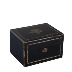 19th Century Sewing Box in Ebony Veneer