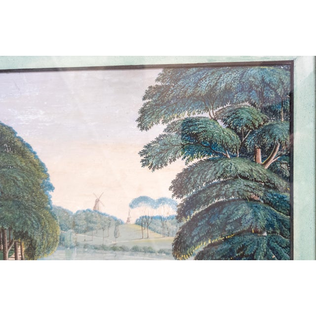 19th Century English Victorian Exquisite Gouache Landscape Painting of Park Setting For Sale - Image 11 of 18